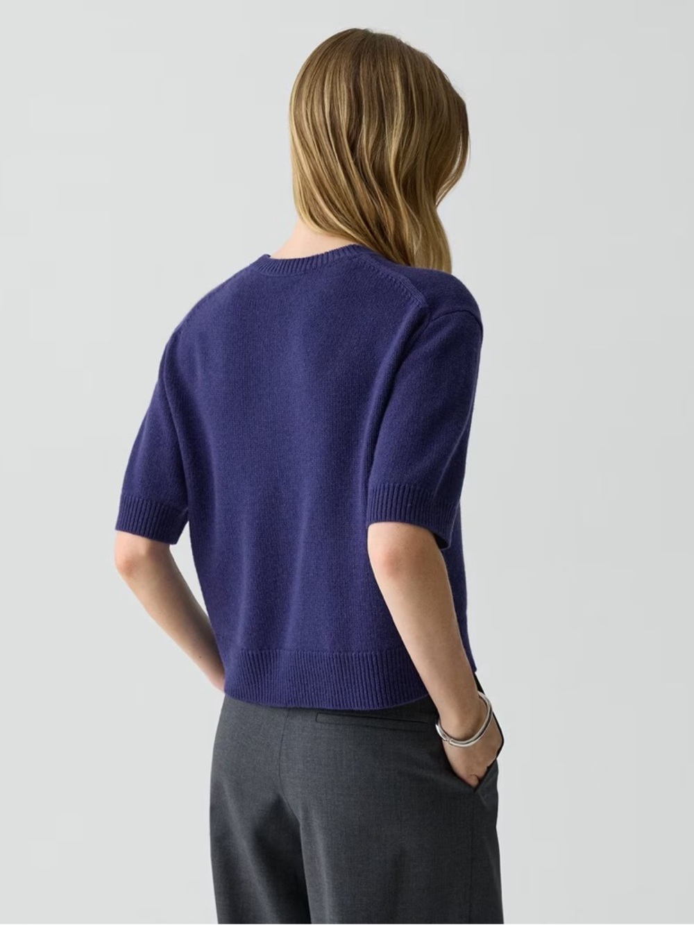 NWT Theory Cashmere Cropped Tee - Picture 4 of 11